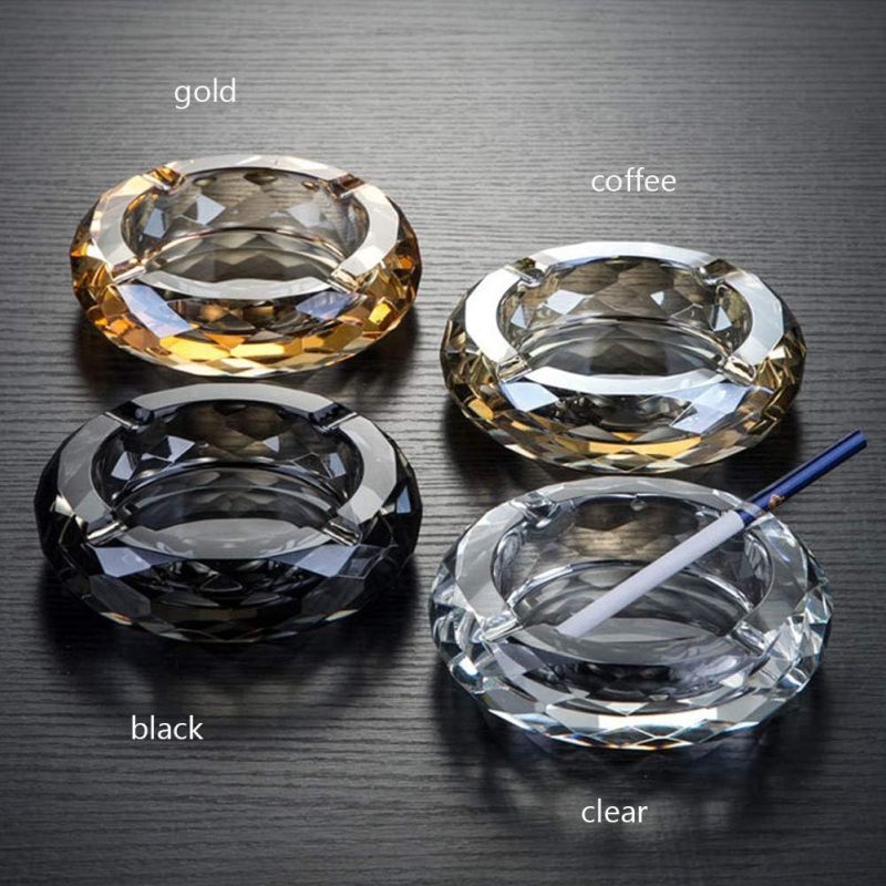 Glass Ashtray: Transparent Glass - Cigar Ashtray for Home Office Desk Table Decor - Image 2