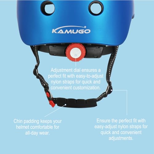 KAMUGO Kids Bike Helmet, Toddler Helmet for Ages 2-8 Boys Girls with Sports Protective Gear Set Knee Elbow Wrist Pads for Skateboard Cycling Scooter Rollerblading (Blue) - Image 5