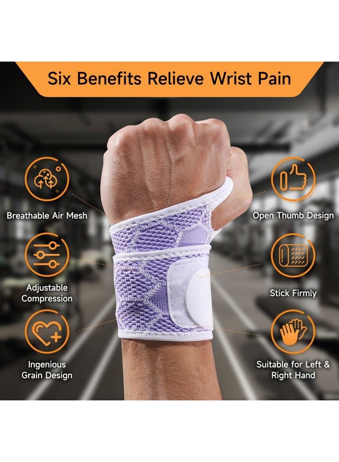 Domaste Wrist Brace for Carpal Tunnel Relief Light Support - Neoprene-Free Compression Wrist Support for Workout Women Men, Adjustable Wrist Guards Fit Right Left Hand for Work Arthritis Tendonitis - Image 3