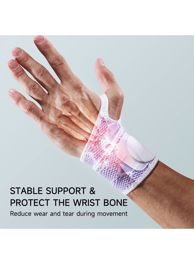 Domaste Wrist Brace for Carpal Tunnel Relief Light Support - Neoprene-Free Compression Wrist Support for Workout Women Men, Adjustable Wrist Guards Fit Right Left Hand for Work Arthritis Tendonitis - Image 4