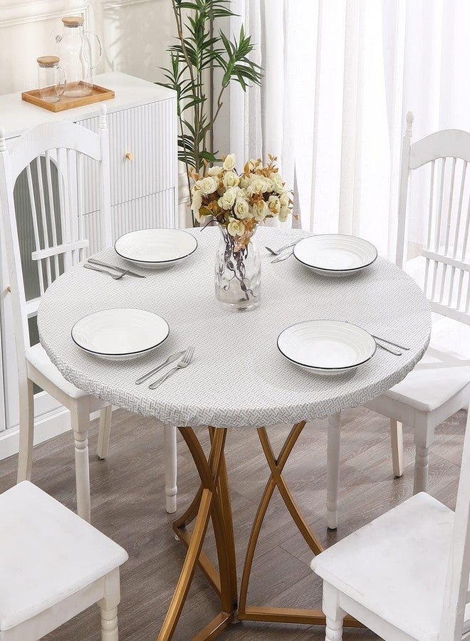 Walrus Round Vinyl Fitted Tablecloth with Flannel Backing Elastic Edge Design Table Cover Waterproof Oil-Proof PVC Table Cloth Stain-Resistant Best for 37"-44" Round - Image 4