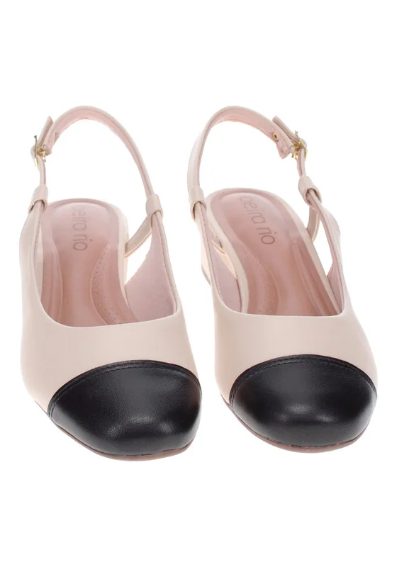 بيرا ريو Beira Rio Ladies Mid Heel Sandals Cream | Made In Brazil