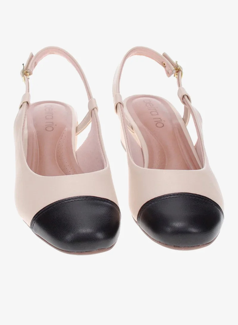 Beira Rio  Beira Rio Ladies Mid Heel Sandals Cream | Made In Brazil for Women | Best Price UAE