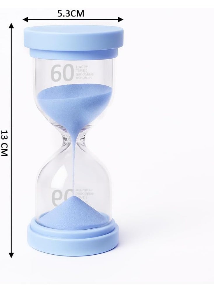 Rubik Sand Timer, 60 Minutes Decorative Hourglass Clock for Kitchen Home Office School Decoration 13cm Height (60 min, Blue) - Image 3