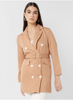 Belted Double Breasted Blazer