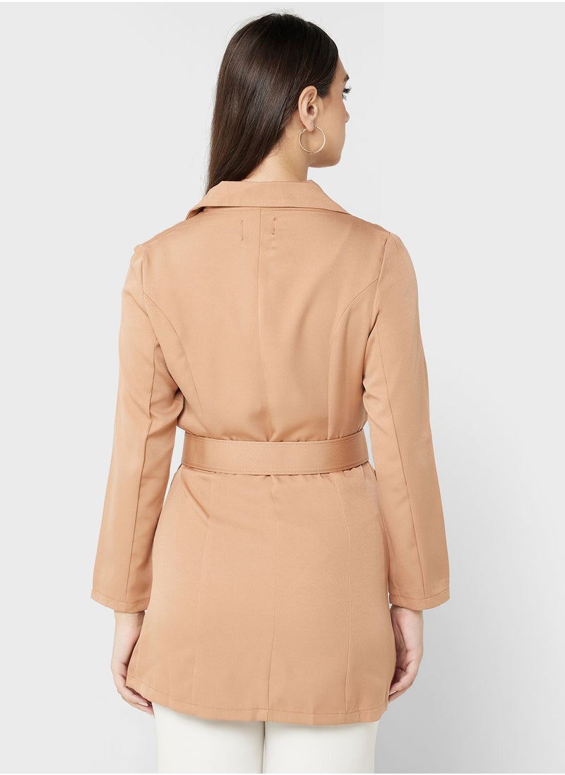 ELLA - Belted Double Breasted Blazer - Image 1