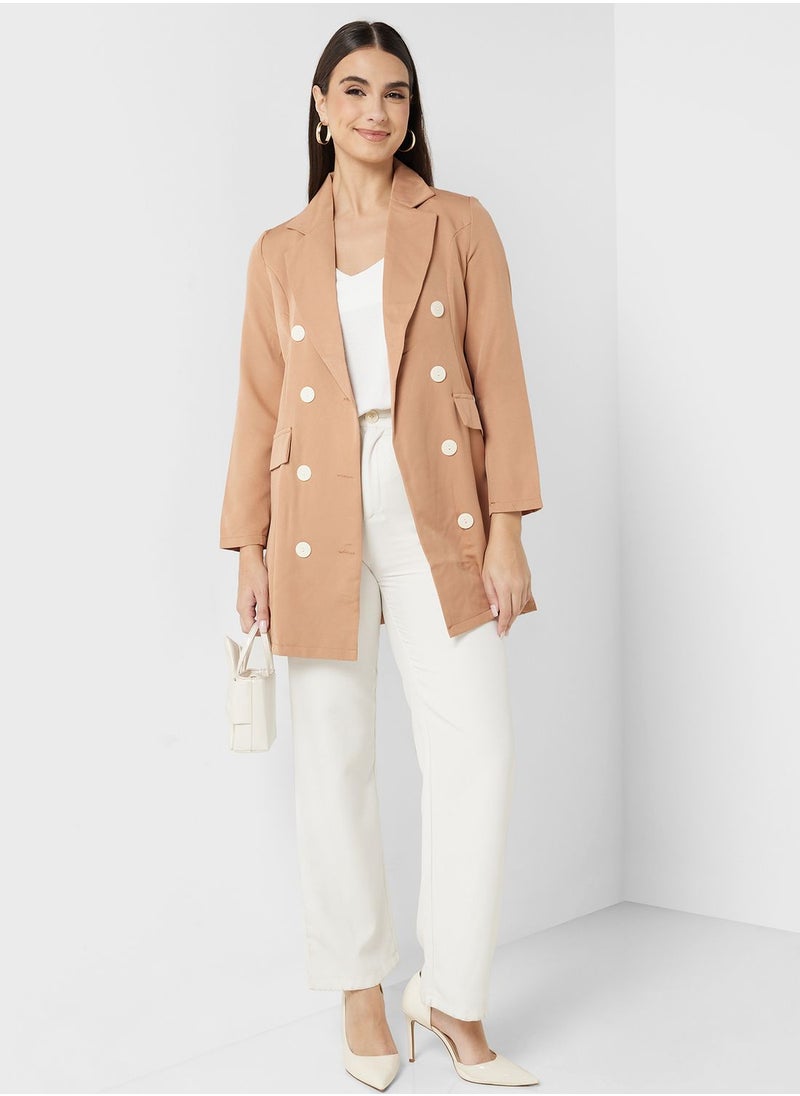 ELLA - Belted Double Breasted Blazer - Image 1
