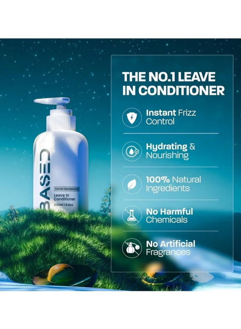 Based Bodyworks Premium Leave-In Conditioner for Men - Instant Frizz Control & Hydration - 6.8oz Weightless Formula for Healthy, Smooth Hair - Image 2