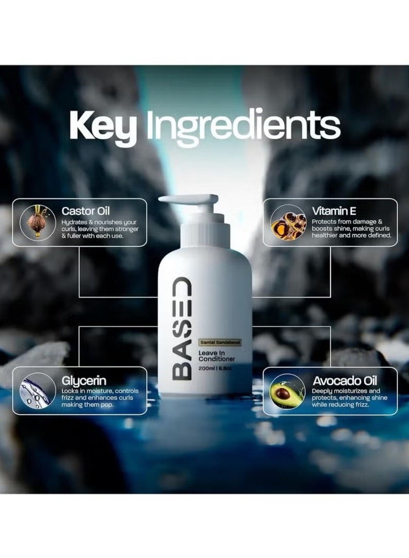 Based Bodyworks Premium Leave-In Conditioner for Men - Instant Frizz Control & Hydration - 6.8oz Weightless Formula for Healthy, Smooth Hair - Image 5