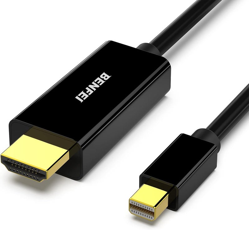 Benfei كابل Mini DisplayPort إلى HDMI بدقة 4K، كابل Mini DP إلى HDMI بطول 6 أقدام (متوافق مع Thunderbolt) مع MacBook Air/Pro، Surface Pro/Dock، شاشة، جهاز عرض - Image 1