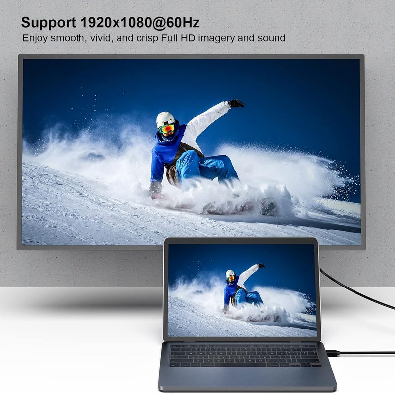 Benfei كابل Mini DisplayPort إلى HDMI بدقة 4K، كابل Mini DP إلى HDMI بطول 6 أقدام (متوافق مع Thunderbolt) مع MacBook Air/Pro، Surface Pro/Dock، شاشة، جهاز عرض - Image 5