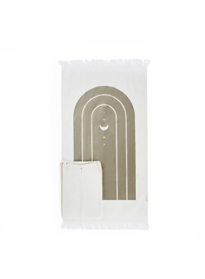 Reetal Girls Prayer Set with Mat & Abaya – Soft Velvet – Age 6-14 – Olive – Size M - Image 3