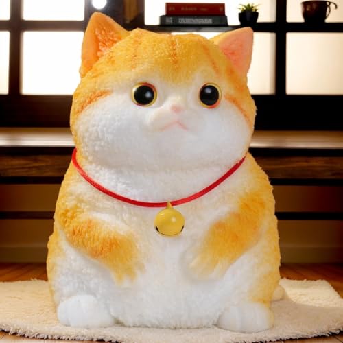 YJPPDD Big taba Squishy Cat Handmade Squishy Cat Stress Relief Toy for AdultKids Cute Soft Kittycat Design Perfect Squeeze Toys Gift for Relaxation and Funn Orange Cat - Image 1