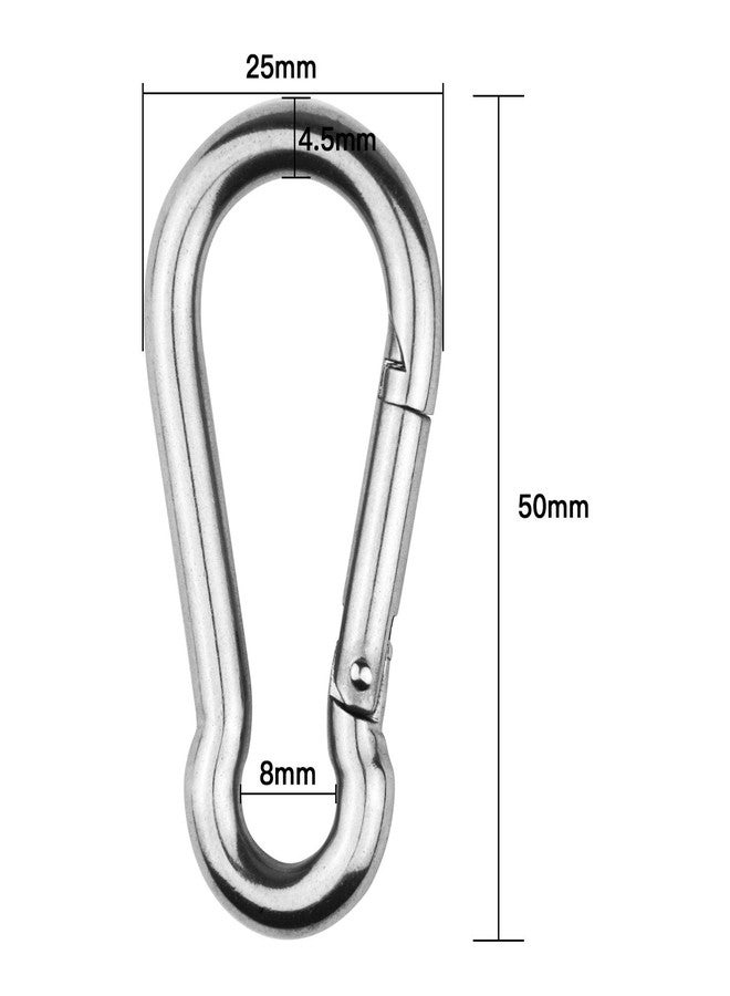 EXCELFU 6 Pieces Stainless Steel 1.8 inch Pad Eye Plate U Hooks + 6 Pieces Stainless Steel Snap Hook, Marine Hardware Staple Loop with Screws - Image 3