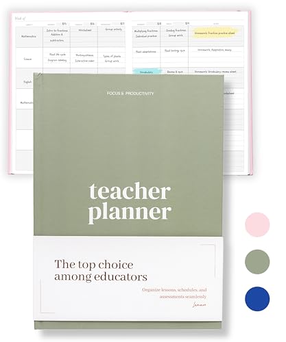Lamare Teacher Planner 20262027 Hardcover Undated Planner Lesson Planner Book for Teachers with Class Schedule Student Info Weekly Planning 8x11 - Image 1