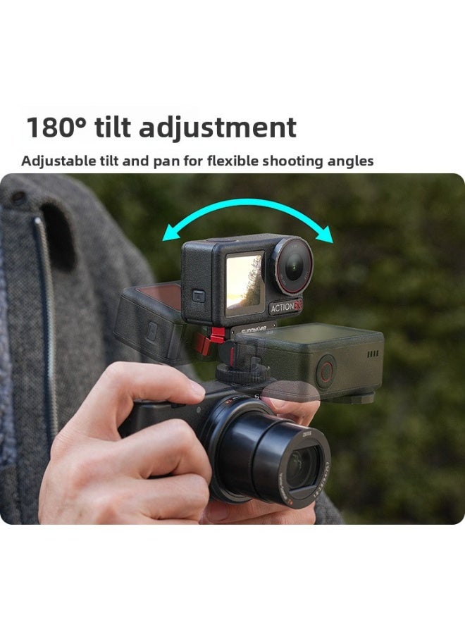 سني لايف محول مغناطيسي لكاميرات Osmo 360 وAction 5 Pro/4/3/2، فتحة برغي 1/4"، ميل 180°، مشبك ألومنيوم CNC، تثبيت مغناطيسي قوي للحوامل وعصي السيلفي - Image 5