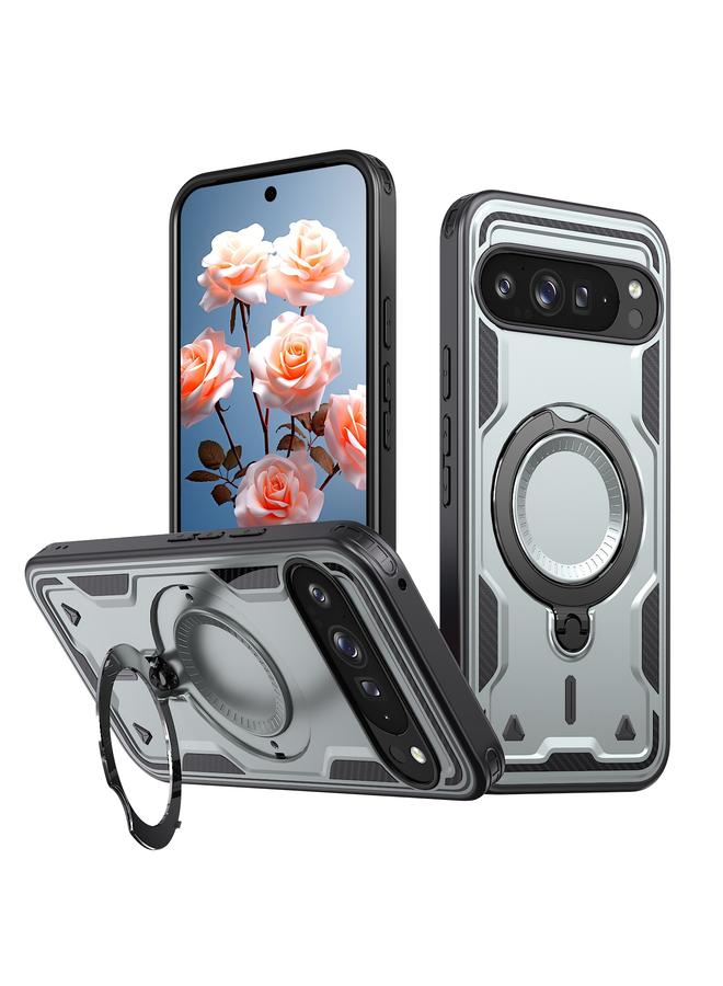 اس-توب جراب لهاتف Google Pixel 9 Pro XL PC Hybrid TPU Armor MagSafe Ring Holder جراب هاتف - Image 1