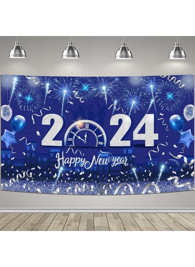 Happy New Year Banner 2024 New Year Decoration Happy New Year Background Banner For New Years Eve Party Supplies Happy New Year Backdrop Banner With Firework Zero O'Clock Design Blue Silver - pzsku/Z38076161442FEF022EB8Z/45/_/1720088770/9092d52c-8008-47fc-8046-8e6ec985b5a2