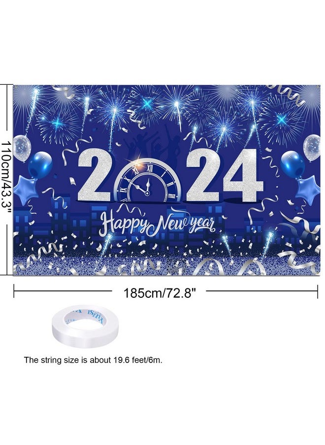 Happy New Year Banner 2024 New Year Decoration Happy New Year Background Banner For New Years Eve Party Supplies Happy New Year Backdrop Banner With Firework Zero O'Clock Design Blue Silver - pzsku/Z38076161442FEF022EB8Z/45/_/1720088776/2e948a83-1b95-4b52-92ac-0466505e072b