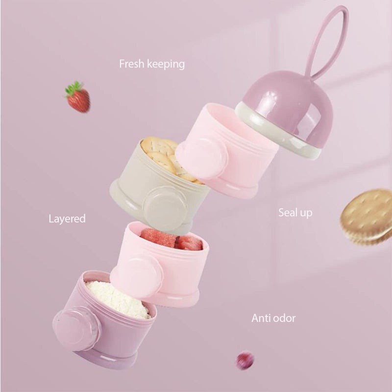 Manwetye 2 PCS 4-Layer Baby Milk Powder Dispenser, Stackable Formula Container for Travel, Portable Snack Storage Box - Image 5