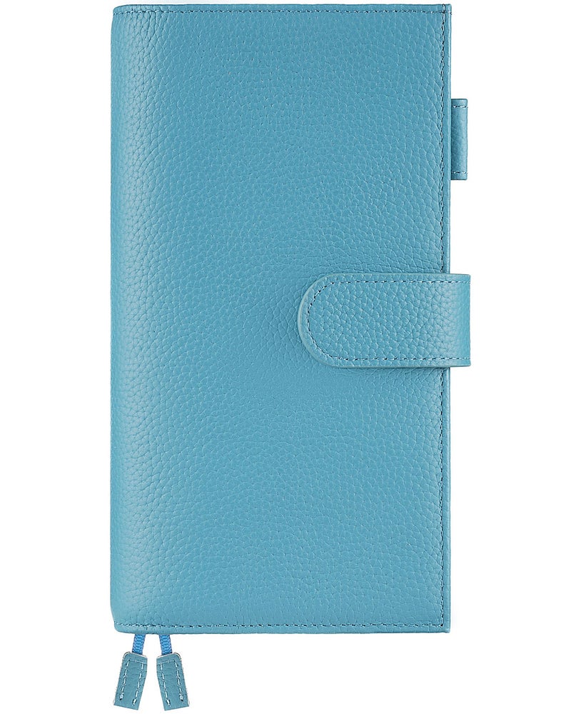 Ox Knight Leather Cover for Hobonichi Weeks/Weeks Mega - with Pen Loop, Card Slots, Back Pocket, and Bookmarks (Dark Blue) - Image 1