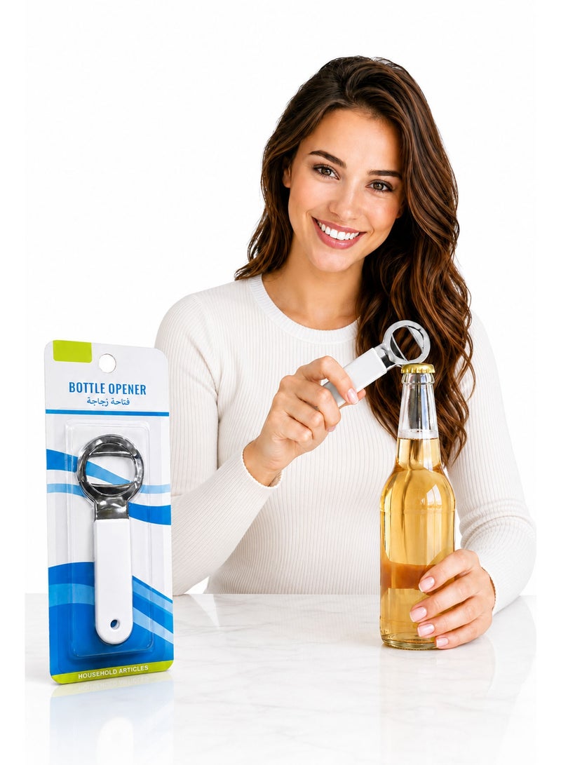 Stainless Steel Bottle Opener, Compact Handheld Beer & Soda Bottle Opener, Durable Metal Cap Remover for Home, Bar & Kitchen Use - Image 1