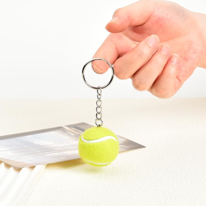 Guqqeuc Tennis Ball Keychain for Women Men Sports Keyring for Tennis Lovers Gifts for Boys Girls Charm Bag Decor for Birthday Christmas Gifts for Sport Loves - Image 1