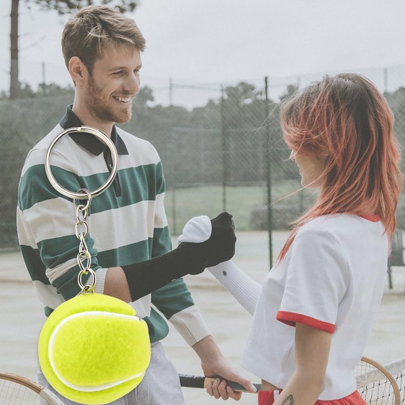 Guqqeuc Tennis Ball Keychain for Women Men Sports Keyring for Tennis Lovers Gifts for Boys Girls Charm Bag Decor for Birthday Christmas Gifts for Sport Loves - Image 3
