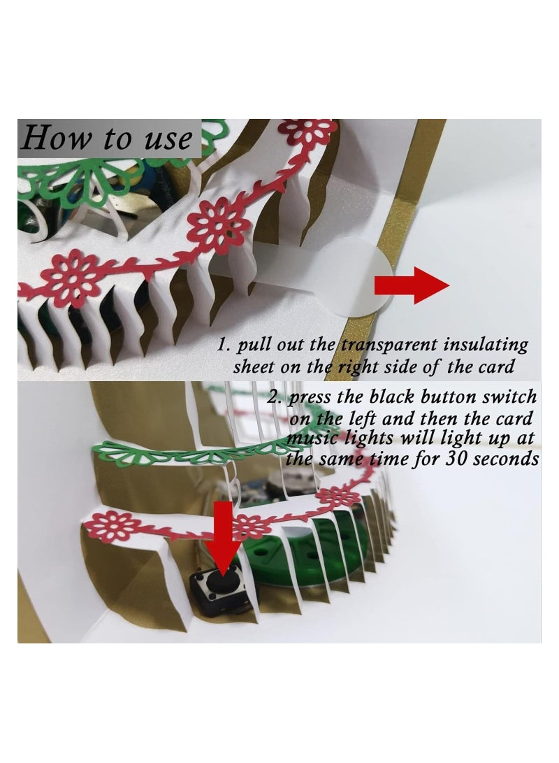 RATSAW 3D Birthday Cards Folded Cake Greeting Card Warm LED Light Postcards Happy Birthday Music Pop up Cards with Button Control Gifts for Mom Wife Lover Sister Boy Girl Kids and Friends 1 Pack  - Image 4