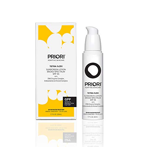 Priori Skincare Tetra Sunscreen Lotion Broad Spectrum SPF 55 Universal Skin Tint Zinc Oxide Facial Sunscreen Blue Light Protection Antioxidant Matte Finish 17 fl oz - Image 2
