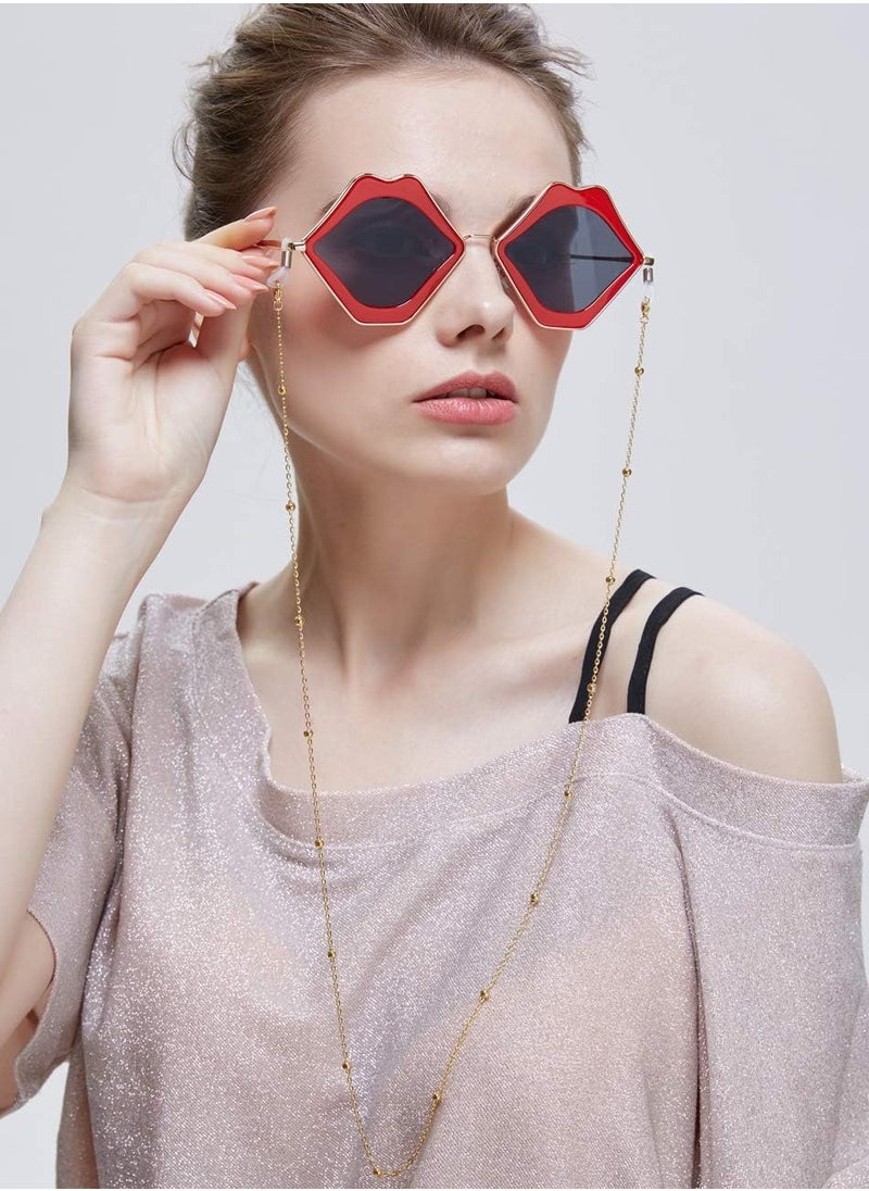 ماركة غير محددة سلاسل نظارات نسائية انيقة، شريط نظارة للنساء من الاستانليس مضاد للانزلاق، سلسلة انيقة لحمل النظارات (متعددة الألوان)  - Image 1