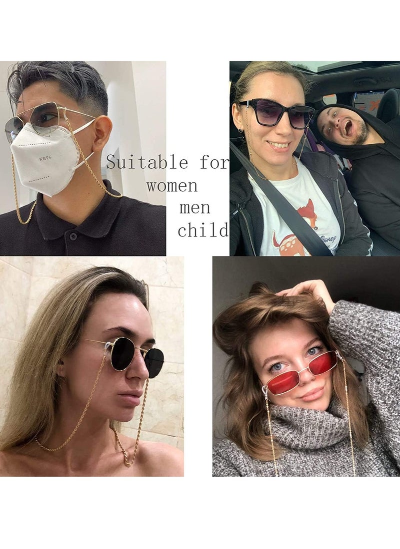 ماركة غير محددة سلاسل نظارات نسائية انيقة، شريط نظارة للنساء من الاستانليس مضاد للانزلاق، سلسلة انيقة لحمل النظارات (متعددة الألوان)  - Image 3
