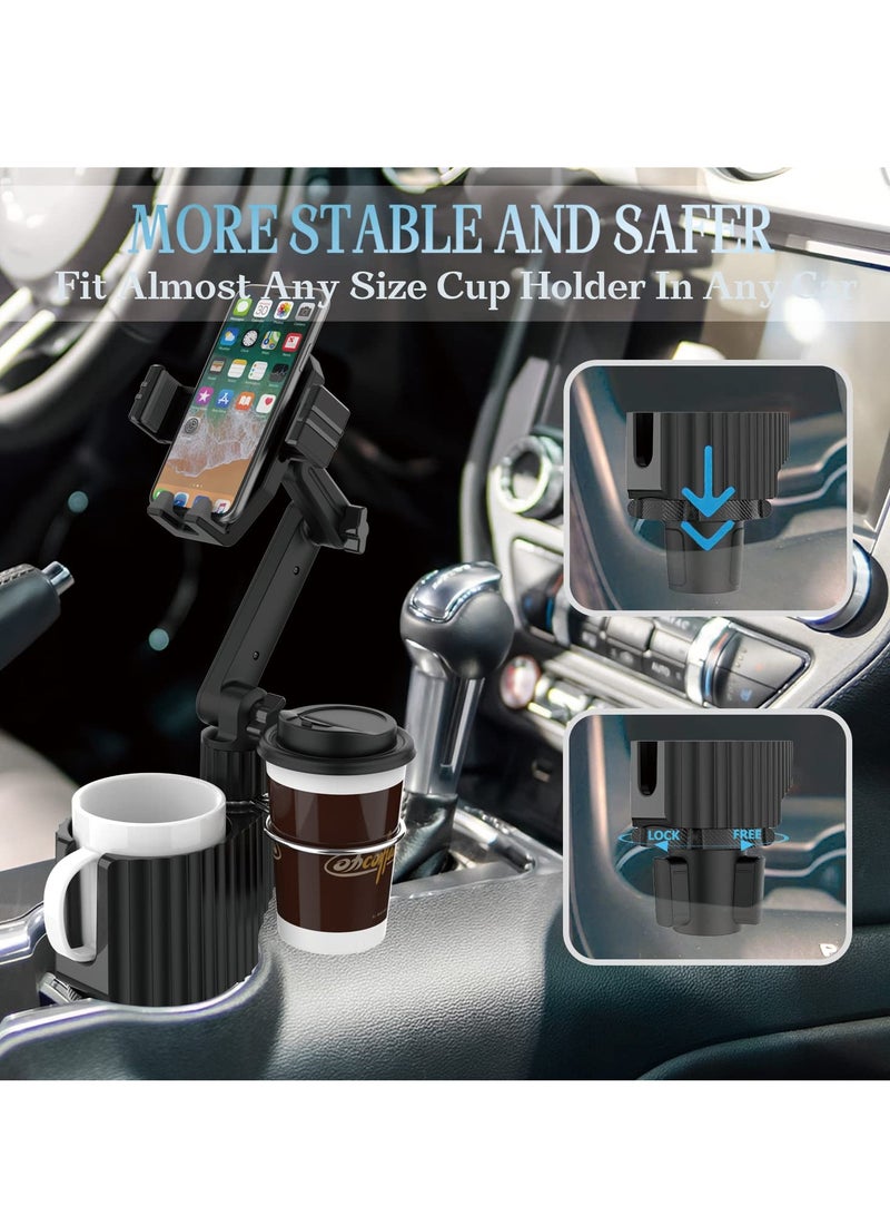 SYOSI Cup Holder Phone Mount for Car, Universal Auto Cell Phone Stand with Drink Expand Cup Holder, 360° Rotation, High Adjustable Cell Phone Cup Holder Expander Compatible with All Mobile Phones and All Ca - Image 5