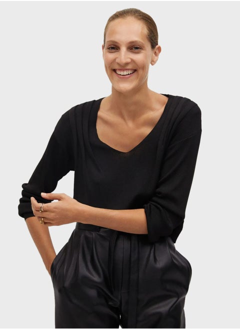 pleat detail sweater