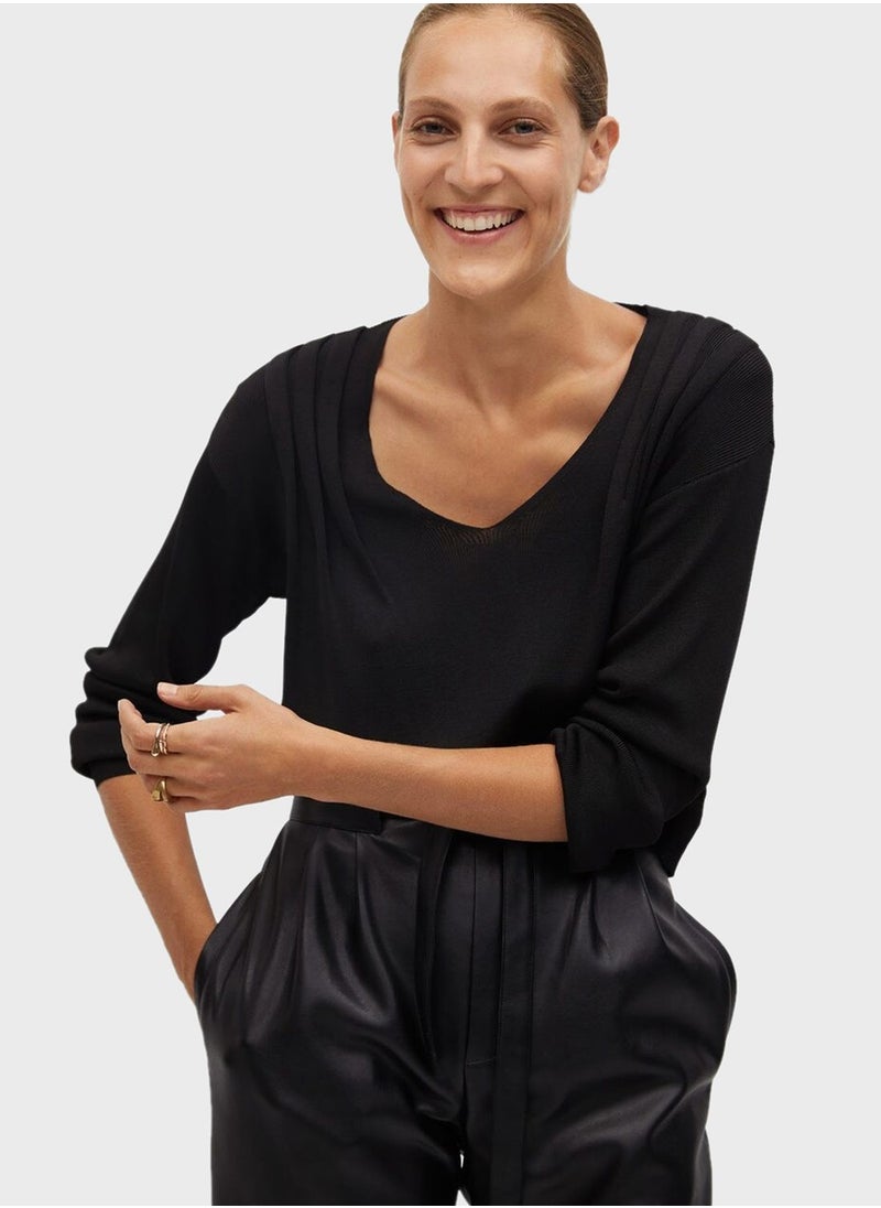 MANGO - pleat detail sweater - Image 1