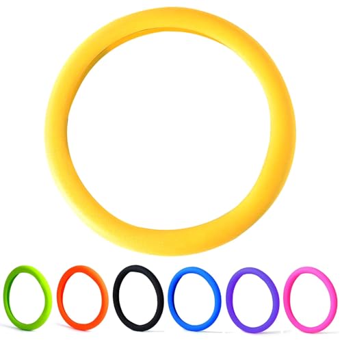 Qiyibei 30 Thicker Universal Stretchy Silicone Steering Wheel Cover for 14 15 16 Wheels AntiSlip Grip Enhanced Control for Men Women All Weather Protection Yellow - Image 1
