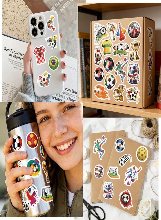 Toparad 102PCS Football Soccer Stickers, Vinyl Waterproof Stickers Bulk Gift for Water Bottle Laptop Helmet Car Scrapbooking Craft Decor - Image 5