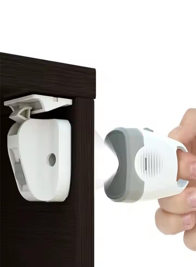 CREDLY Baby Proofing 4 Locks and 1 Keys Child Magnetic Cabinet Locks with Lighting Function Fit Most Cabinets and Drawers - Image 1