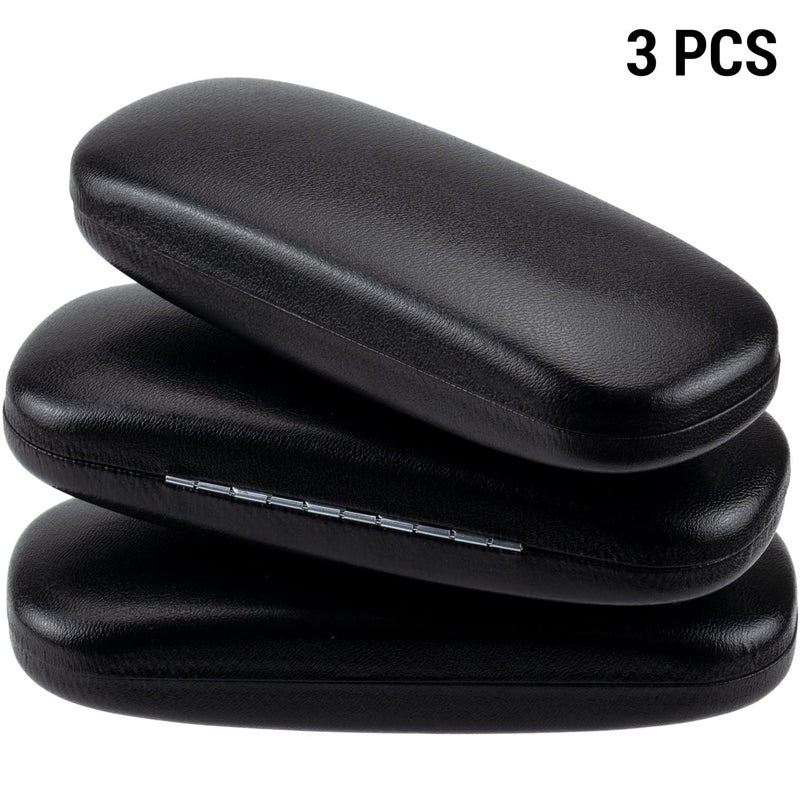 IFAMIO IFAMIO 3 Pack Glasses Case Hard Shell Eye Glass Case Glasses Holder Pocket Portable Sunglass Protector Case Fit Most Eye Glasses and Sunglasses (Black)  - Image 2