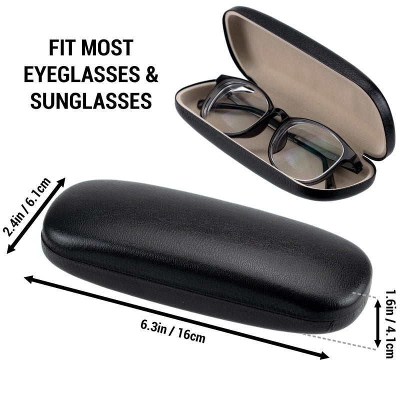 IFAMIO IFAMIO 3 Pack Glasses Case Hard Shell Eye Glass Case Glasses Holder Pocket Portable Sunglass Protector Case Fit Most Eye Glasses and Sunglasses (Black)  - Image 3