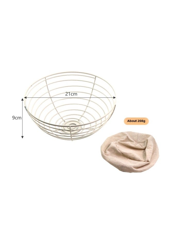 Cross-border Wholesale Bread Fermentation Basket For European Toast Round Carbon Steel European-style Fermentation Basket With Cloth Bag Baking Utensils-Color:Carbon Steel Fermentation Basket + Cloth Bag [pp Opening] - Image 1