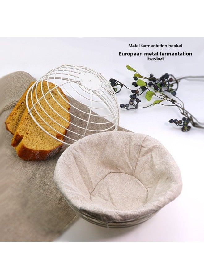 Cross-border Wholesale Bread Fermentation Basket For European Toast Round Carbon Steel European-style Fermentation Basket With Cloth Bag Baking Utensils-Color:Carbon Steel Fermentation Basket + Cloth Bag [pp Opening] - Image 2