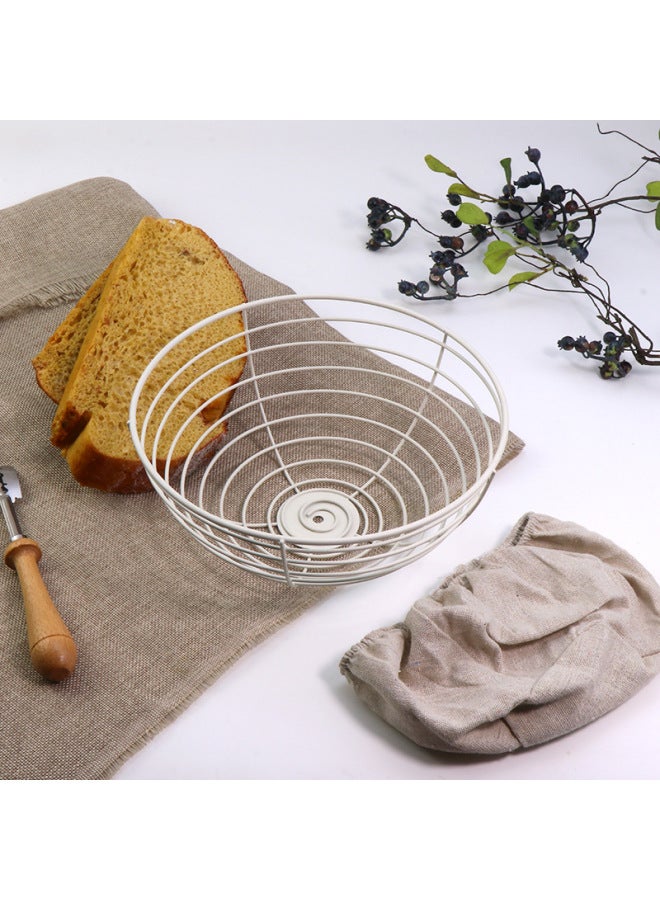 Cross-border Wholesale Bread Fermentation Basket For European Toast Round Carbon Steel European-style Fermentation Basket With Cloth Bag Baking Utensils-Color:Carbon Steel Fermentation Basket + Cloth Bag [pp Opening] - Image 4