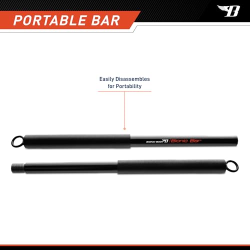 Bionic Body 36 Inches Light Weight Resistance Training Straight Bar – Fits All Resistance Bands/Accessories with Carabiners BBEB-020 - Image 3