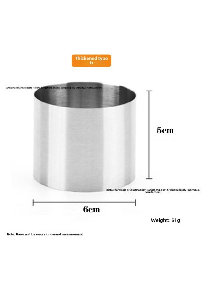 Stainless Steel Round Mousse Ring Seamless Baking Tools For Cake And Jelly Formation Four Piece Set Modern Simple Style-Specifications:60*0.8*50mm - Image 1