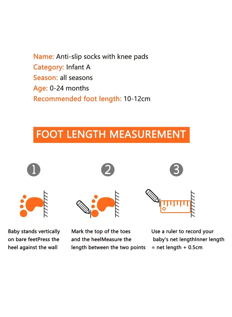 Zikra Baby Crawling Baby Socks  and Baby Knee Pads 3 Pair Boys Girls Crawling Pads Non-Slip Socks - Image 4