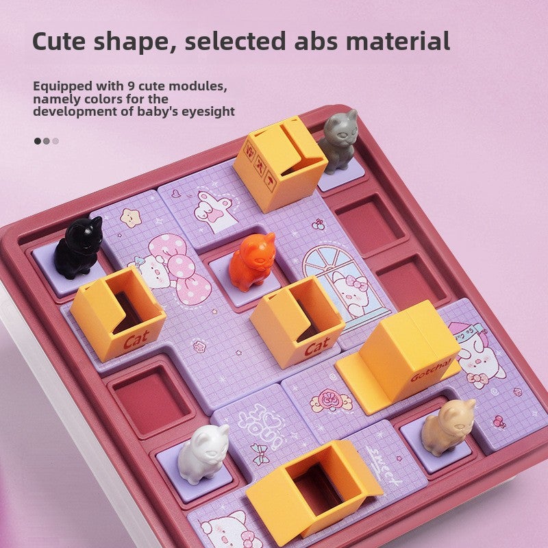 Xizang cat puzzle clearance board game cat children's space planning logical thinking training educational toys(Hidden Cat-Brown [40 levels]], E-Commerce box) - Image 4