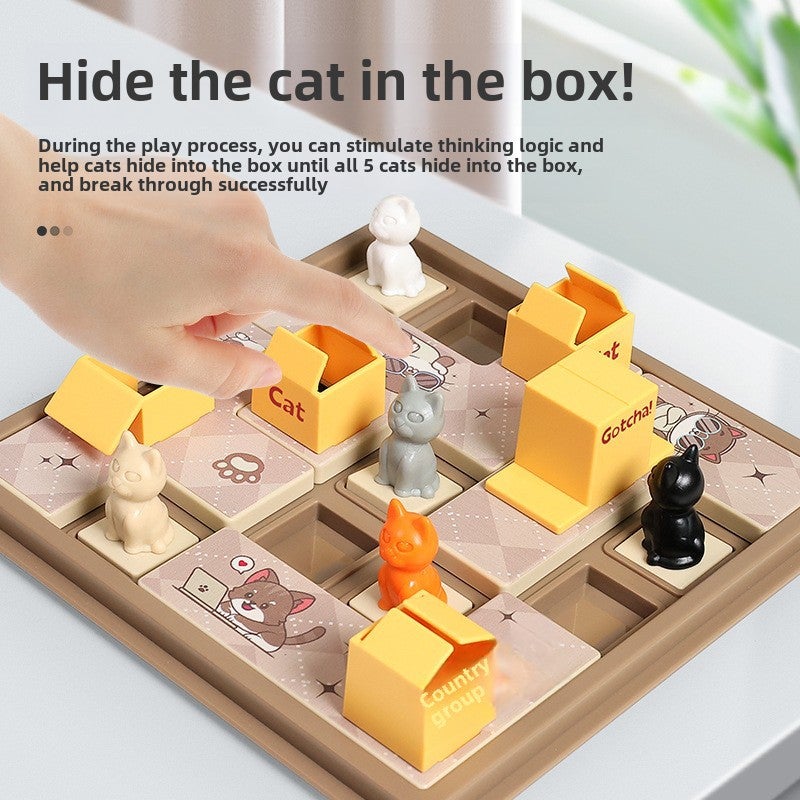 Xizang cat puzzle clearance board game cat children's space planning logical thinking training educational toys(Hidden Cat-Brown [40 levels]], E-Commerce box) - Image 3