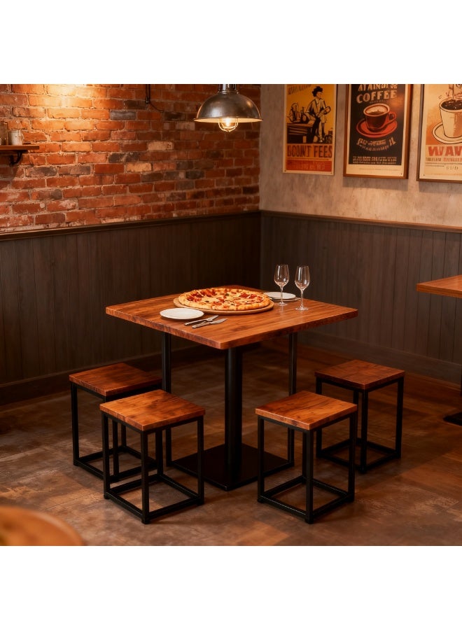 هيكسدريم مجموعة طاولة طعام مكونة من 5 قطع، طاولة طعام مع 4 كراسي، طاولة وكراسي مطبخ، طاولة شاي بعد الظهر، طاولة وكراسي طعام ترفيهية، طاولة وكراسي قهوة، مناسبة للمنزل والمطعم والشقق - Image 2