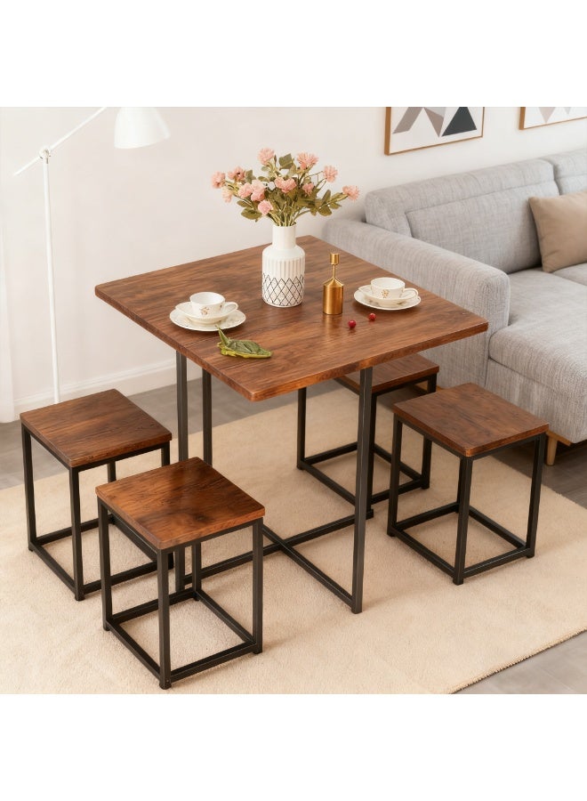 هيكسدريم مجموعة طاولة طعام مكونة من 5 قطع، طاولة طعام مع 4 كراسي، طاولة وكراسي مطبخ، طاولة شاي بعد الظهر، طاولة وكراسي طعام ترفيهية، طاولة وكراسي قهوة، مناسبة للمنزل والمطعم والشقق - Image 5